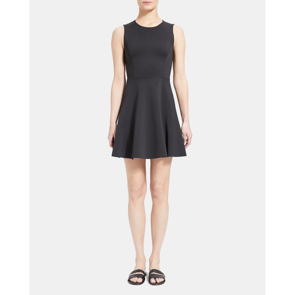 Theory Black Sleeveless Fit-and-Flare Mini Dress in‎ Mod Knit Size 4 NWT